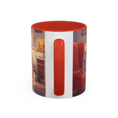 Super Pup Coffee Mug - Cute Puppy in Superhero Costume Accent Mug 11oz