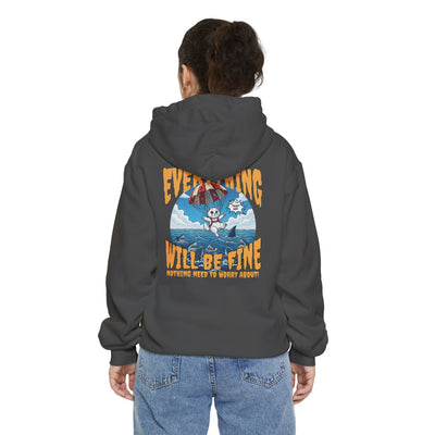 Everything Will Be Fine - Cartoon Cat Graphic Unisex Pullover Hoodie