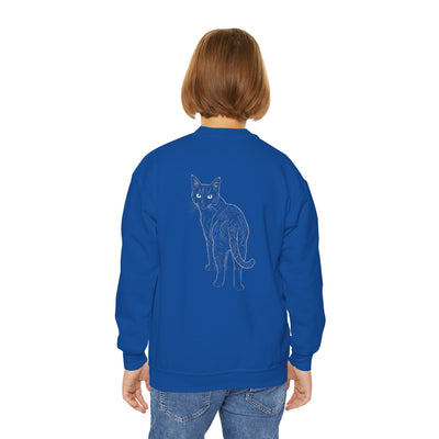 Black Cat style 1 Youth Crewneck Sweatshirt - Cozy & Cute