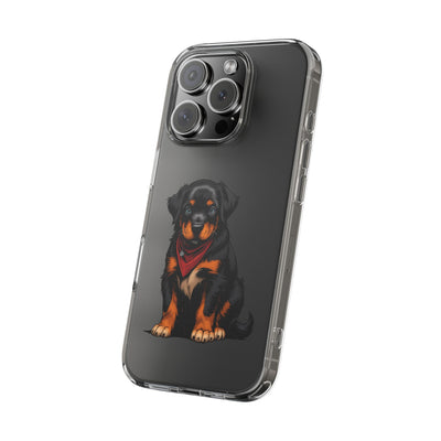 Rottweiler Dog Clear Phone Case, Impact-Resistant Phone Case, Dog Lover Gift, Pet Artwork, Cute Dog Accessory