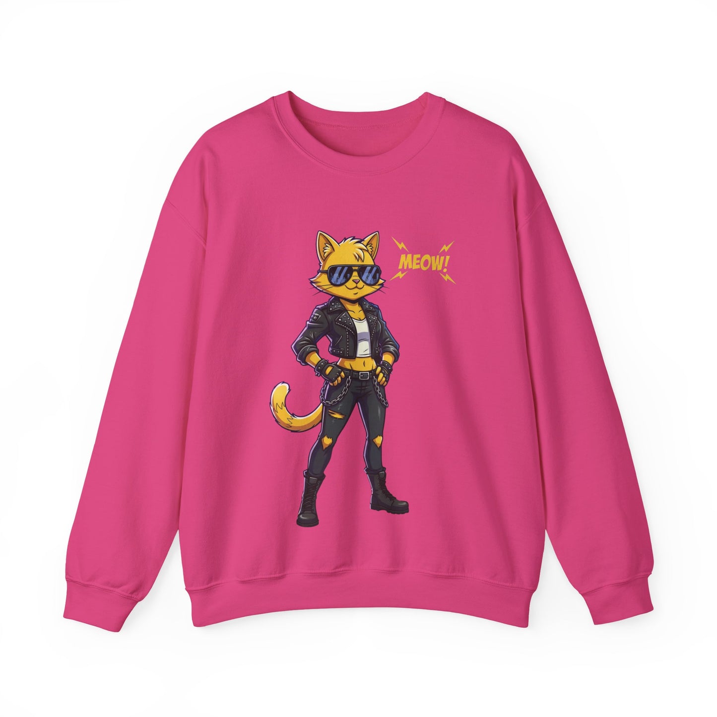 Cool Cat Unisex Heavy Blend Crewneck Sweatshirt style 4