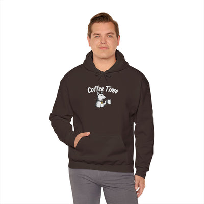 Coffee Time Dog Embroidered style 1 Unisex Pullover Hoodie