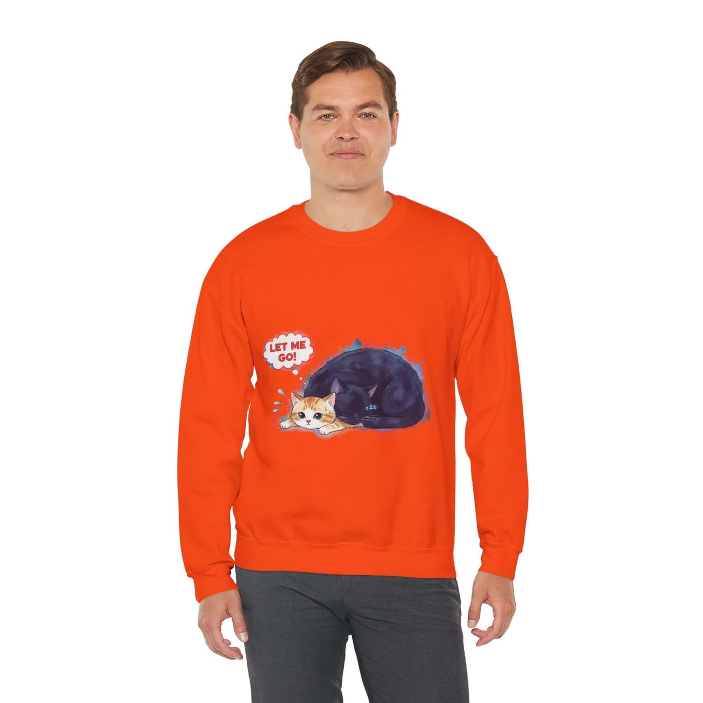 Watercolor Cat painting Unisex Crewneck Sweatshirt style 1