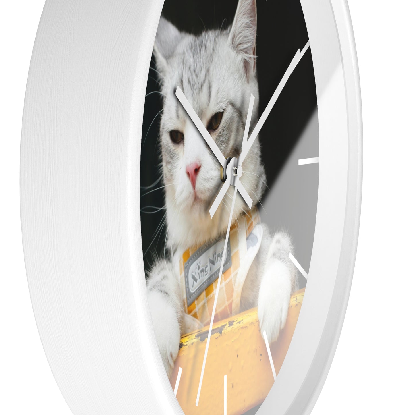 White Cat different colors Wall Clock