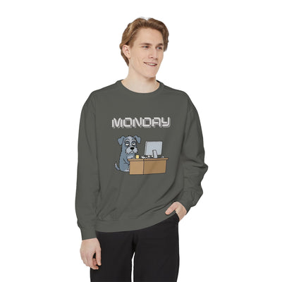 Monday Face Dog Stares Blankly Unisex Crewneck Sweatshirt style 2