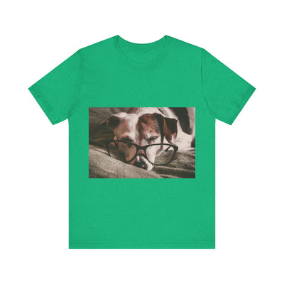 Dog wear glasses - Unisex Jersey Short Sleeve Tee
