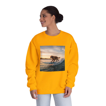 Surfing Dog Graphic Unisex NuBlend Crewneck Sweatshirt style 2
