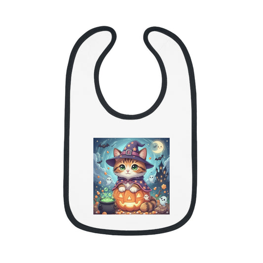 Halloween Cat Baby Bib, Cute Halloween Bib, Toddler Feeding Bib, Cat Lover Gift, Fun Start to Halloween, Unique Baby Shower Gift