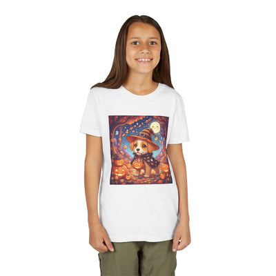 Halloween cute puppy anime style 1 Youth Tee, Short Sleeve T-Shirt, Kids Halloween Apparel, Cute Dog Tee, Fall Outfit for Children