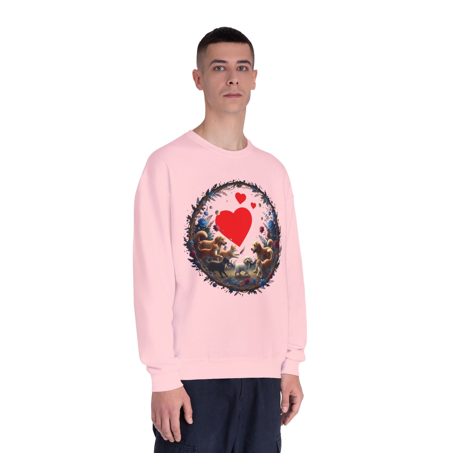 Cats & Dogs Full of Love Unisex NuBlend Crewneck Sweatshirt