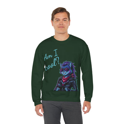 Cool Cat style 2 Unisex Crewneck Sweatshirt | Cozy Gift for Cat Lovers, Casual Wear, Unique Graphic Sweatshirt, Birthday Gift, Everyday Style