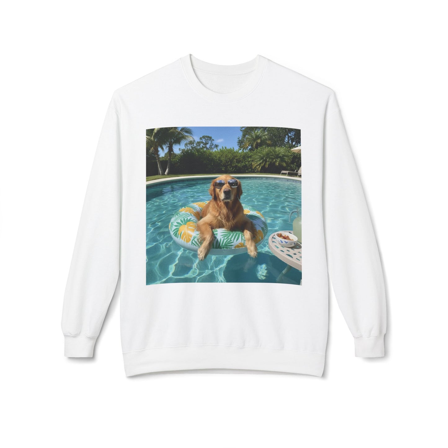 Swimming Pool Vibes Graphic Dog Unisex Crewneck Sweatshirt