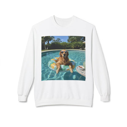 Swimming Pool Vibes Graphic Dog Unisex Crewneck Sweatshirt
