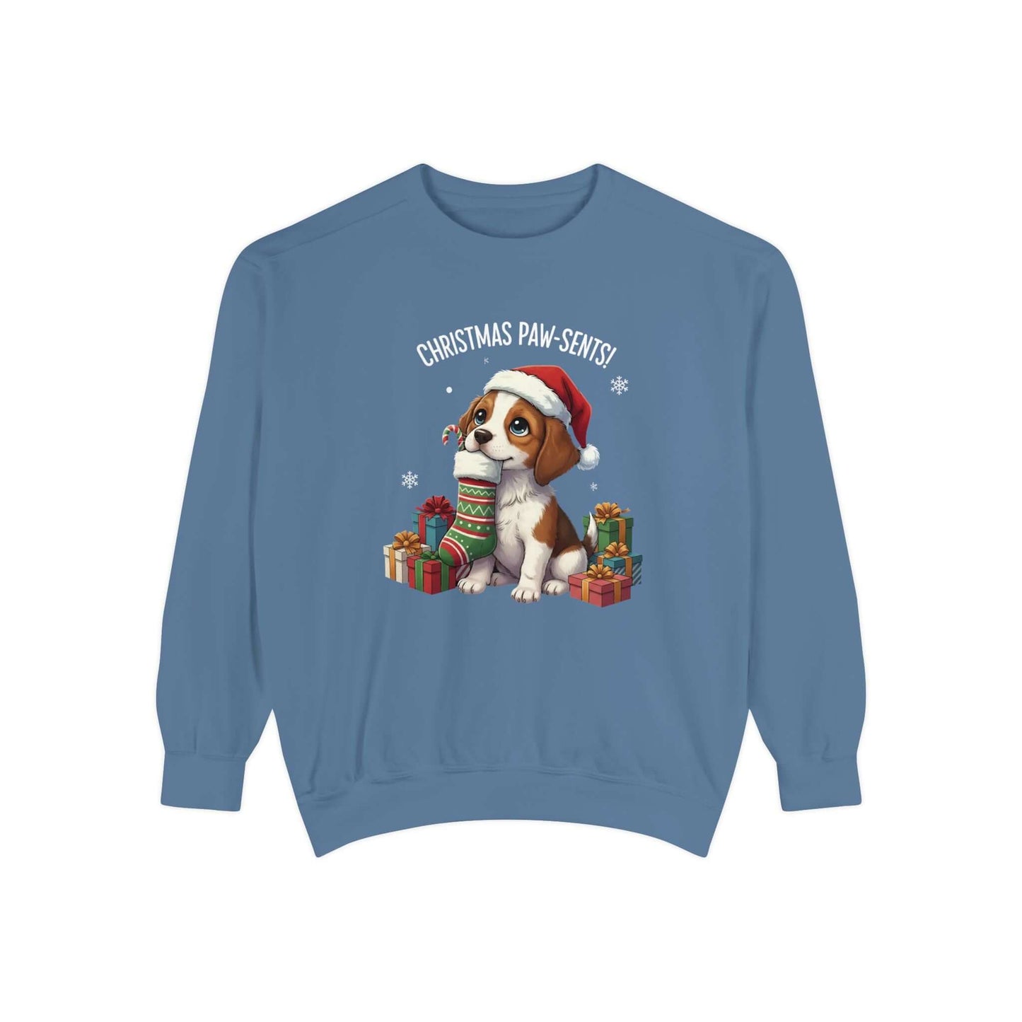 Puppy wait for Christmas presents Unisex Crewneck Sweatshirt style 3
