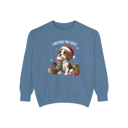 Puppy wait for Christmas presents Unisex Crewneck Sweatshirt style 3
