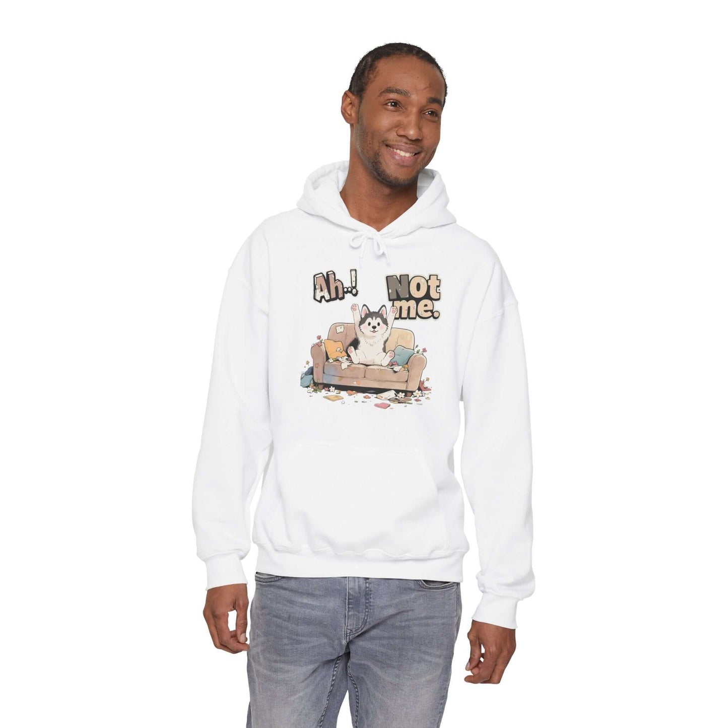 Ah Not Me - Cute Husky Unisex Pullover Hoodie for Dog Lover
