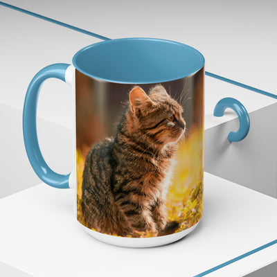 Golden Autumn Cat Coffee Mug - Cute Cat Mug, Nature Lover Gift, Cozy Kitchen Decor, Fall Drinkware, Cat Lover Gift