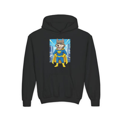 Dog cosplay Superman style 1 Unisex Kids Hoodie - Fun & Cozy Heavy Blend Sweatshirt with Cute Design