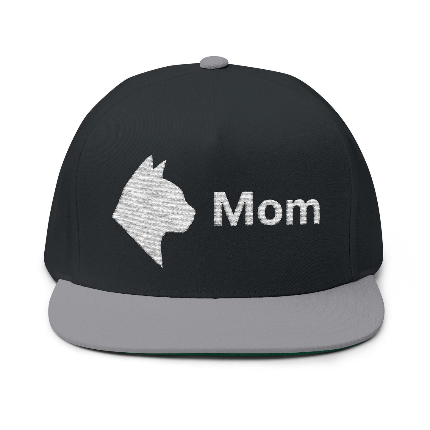 Stylish Embroidered Cat Mom Flat Bill Cap style 5