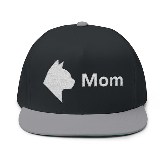 Stylish Embroidered Cat Mom Flat Bill Cap style 5
