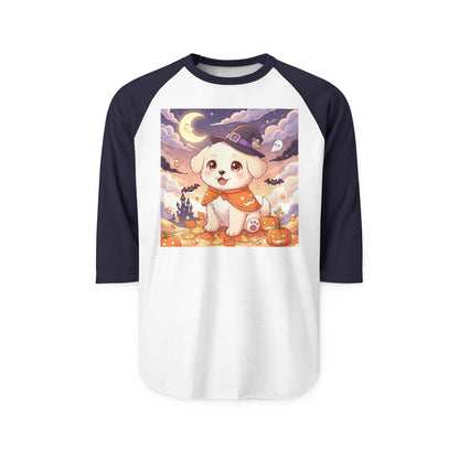 Halloween Cute Puppy Anime Unisex Raglan Shirt style 2
