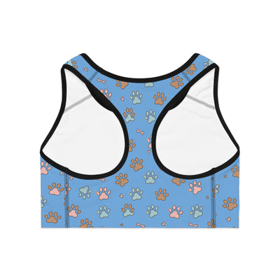 Dog Paw Print style 2 Sports Bra, Activewear for Dog Lovers, Workout Top, Fitness Apparel, Pet Lover Gift