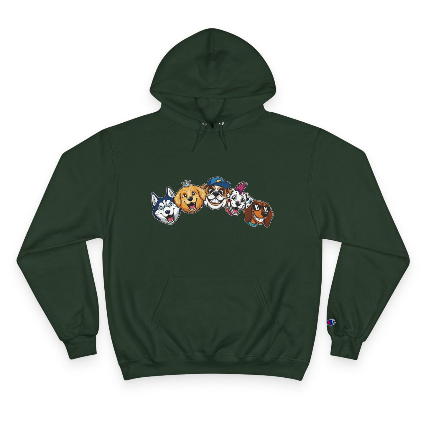 Playful Dog Faces Cozy Unisex Champion Pullover Hoodie