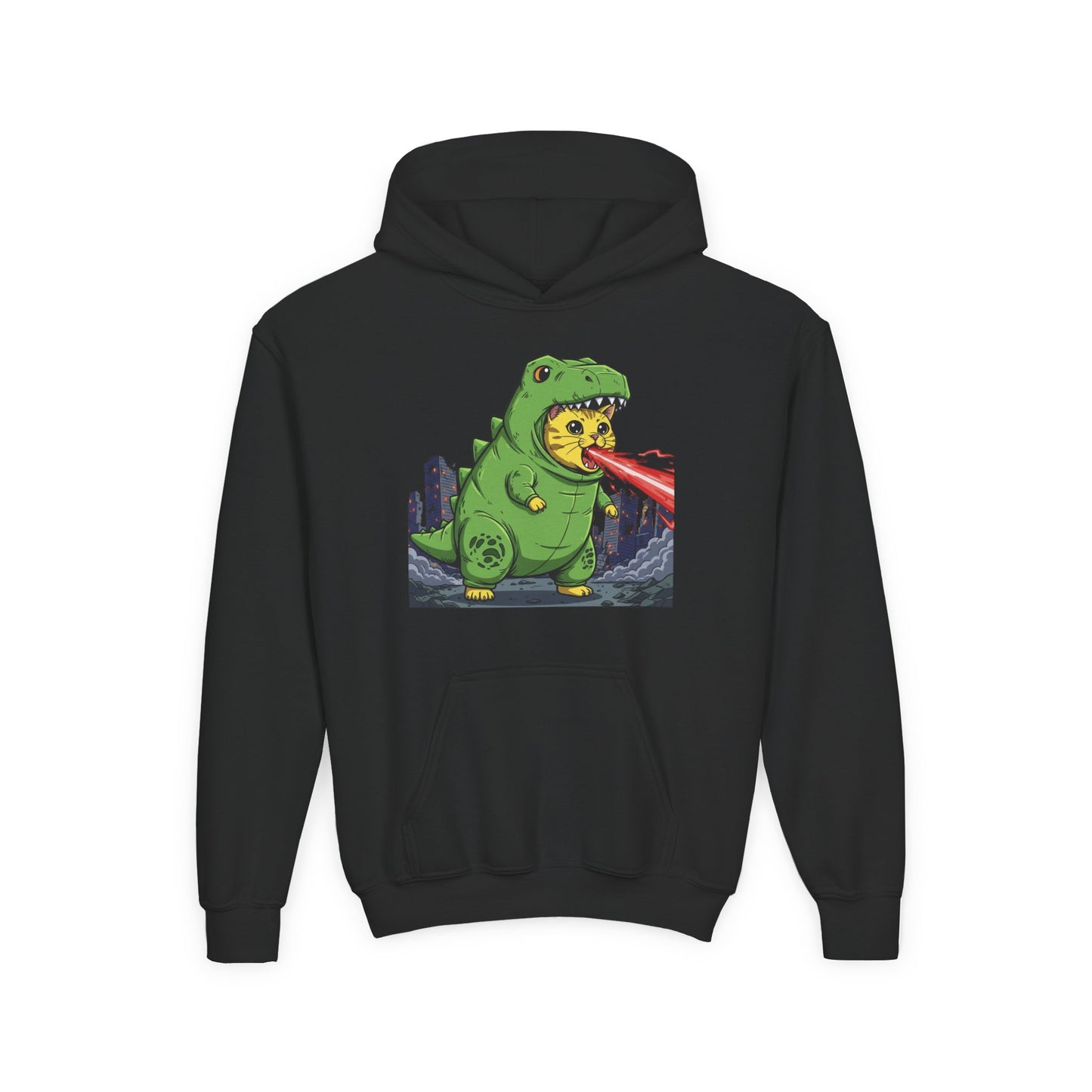 Cat cosplay Godzilla Unisex Kids Hoodie style 4