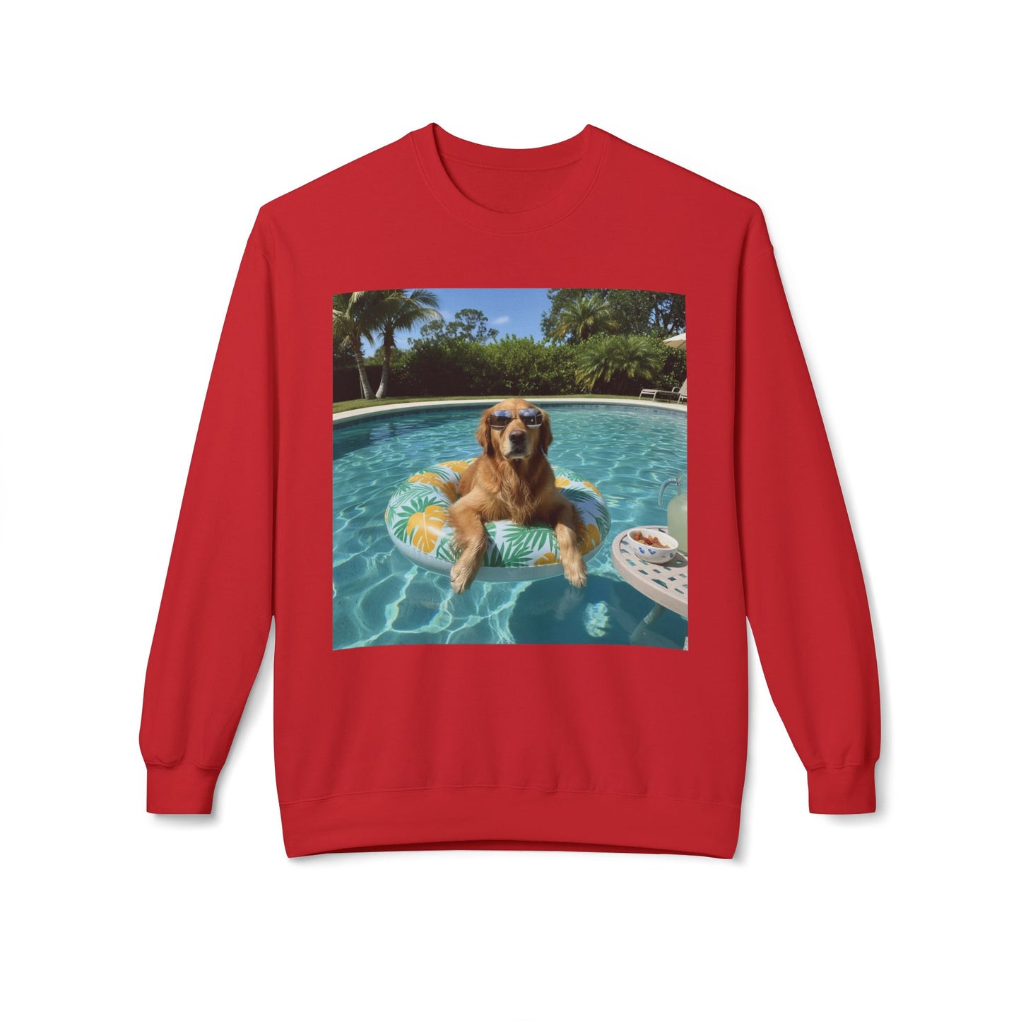 Swimming Pool Vibes Graphic Dog Unisex Crewneck Sweatshirt