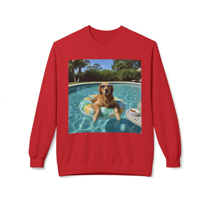 Swimming Pool Vibes Graphic Dog Unisex Crewneck Sweatshirt