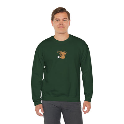 Coffee Time Dog Embroidered style 1 Unisex Crewneck Sweatshirt