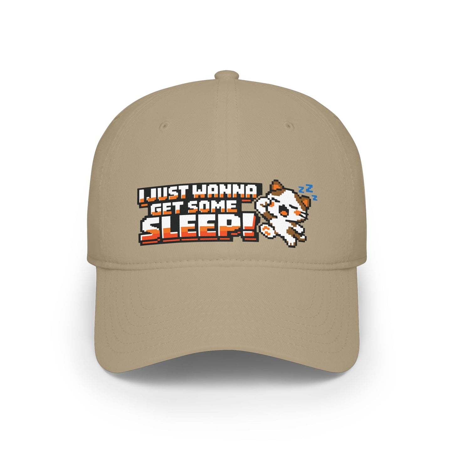 I Just Wanna Get Some Sleep Pixel Cat Low Profile Cap Hat