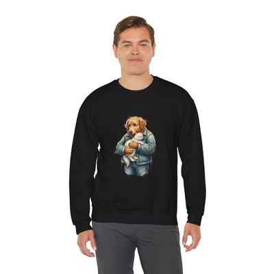 Watercolor painting style 12 Men & Women Cute Cat Pile Crewneck Sweatshirt