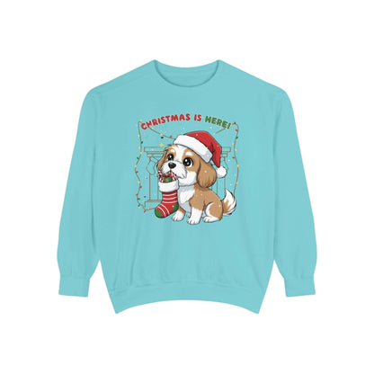 Puppy wait for Christmas presents Unisex Crewneck Sweatshirt style 5