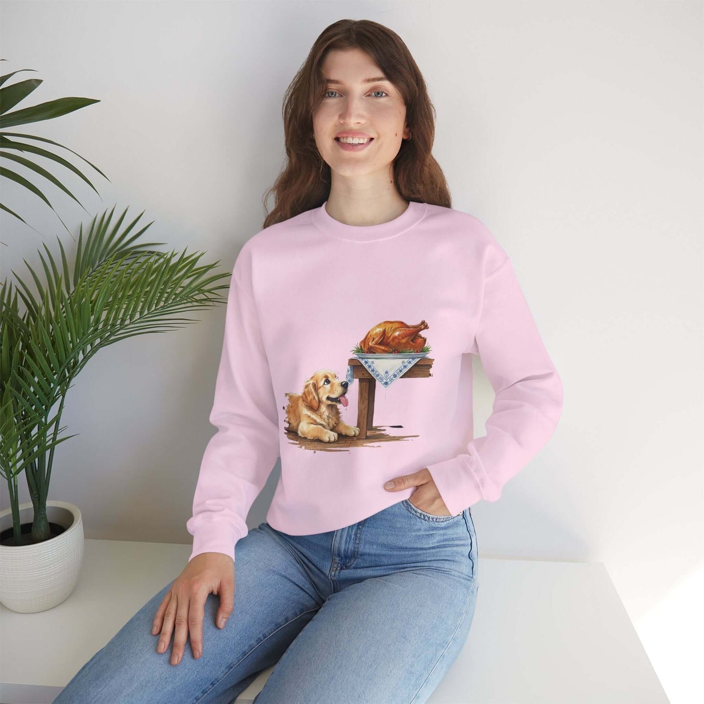Watercolor Dog painting Unisex Crewneck Sweatshirt style 2