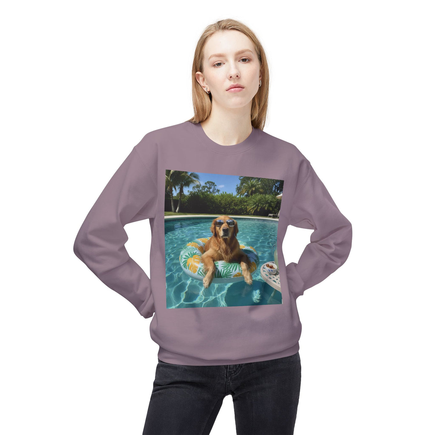 Swimming Pool Vibes Dog Crewneck Sweatshirt