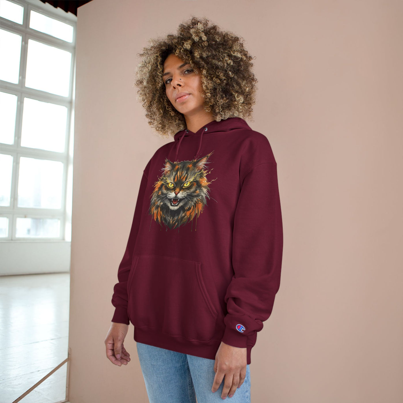 Mad Cat style 1 Men and Women Champion Hoodie