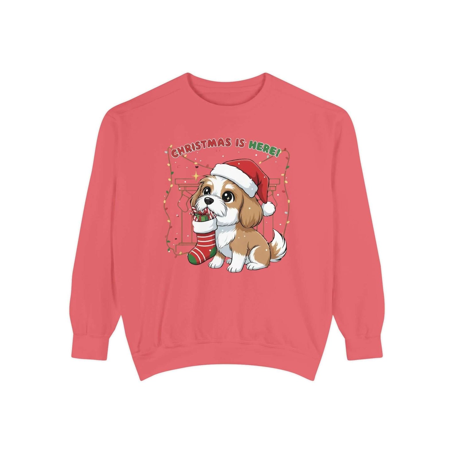 Puppy wait for Christmas presents Unisex Crewneck Sweatshirt style 5