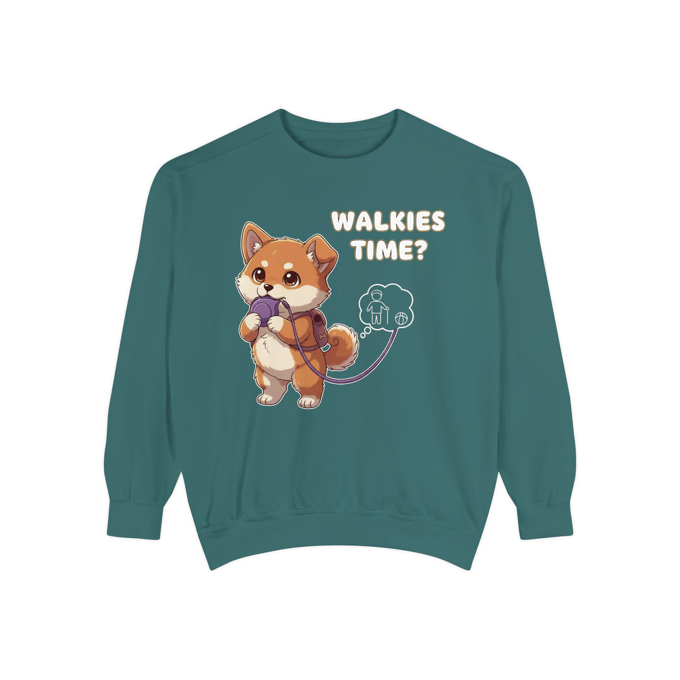 Cute Dog Walk Time style 3 Cozy Graphic Unisex Crewneck Sweatshirt