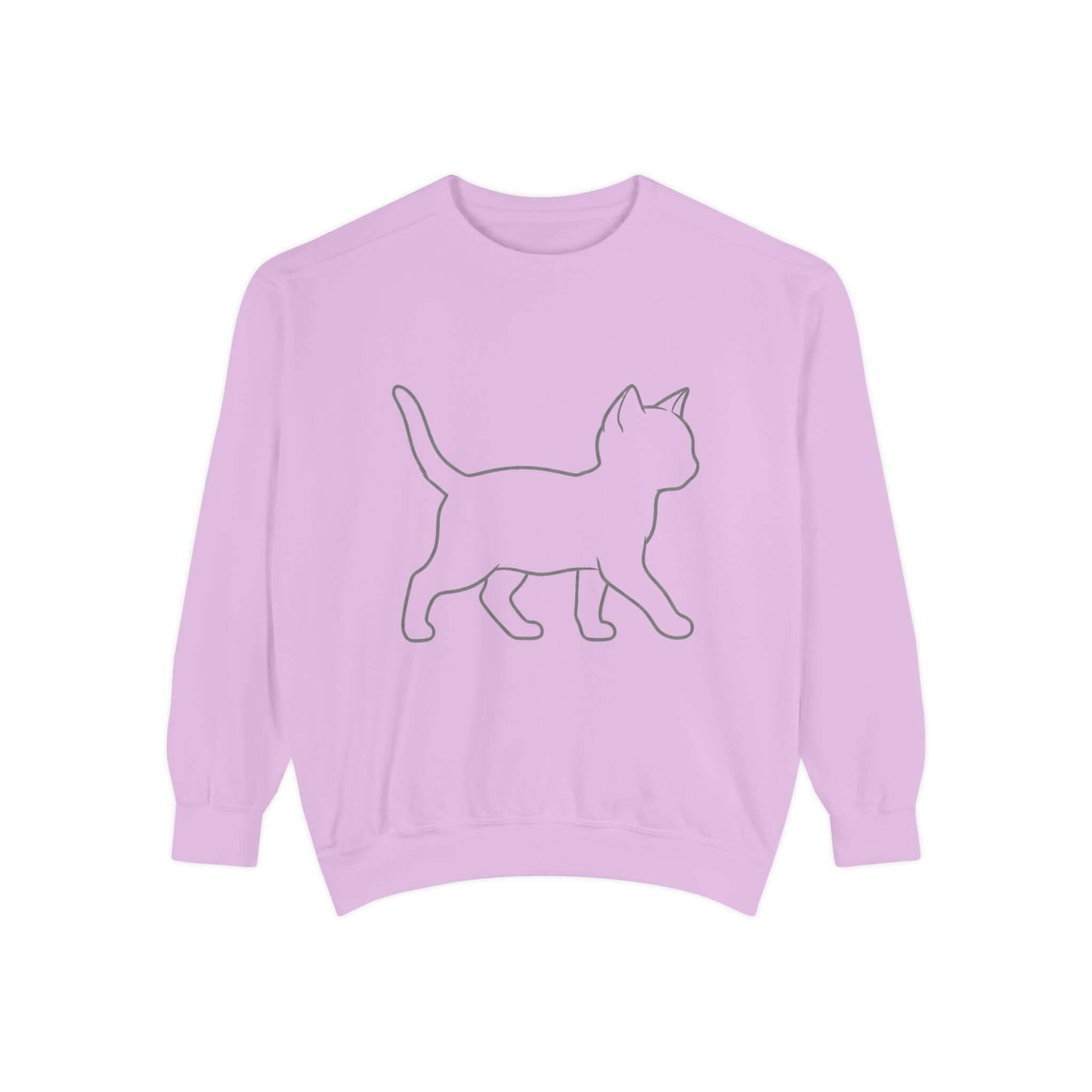 Walking Cat Shadow Cozy Graphic Unisex Crewneck Sweatshirt style 2