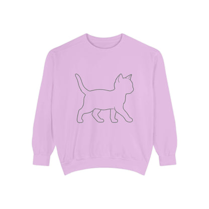 Walking Cat Shadow Cozy Graphic Unisex Crewneck Sweatshirt style 2