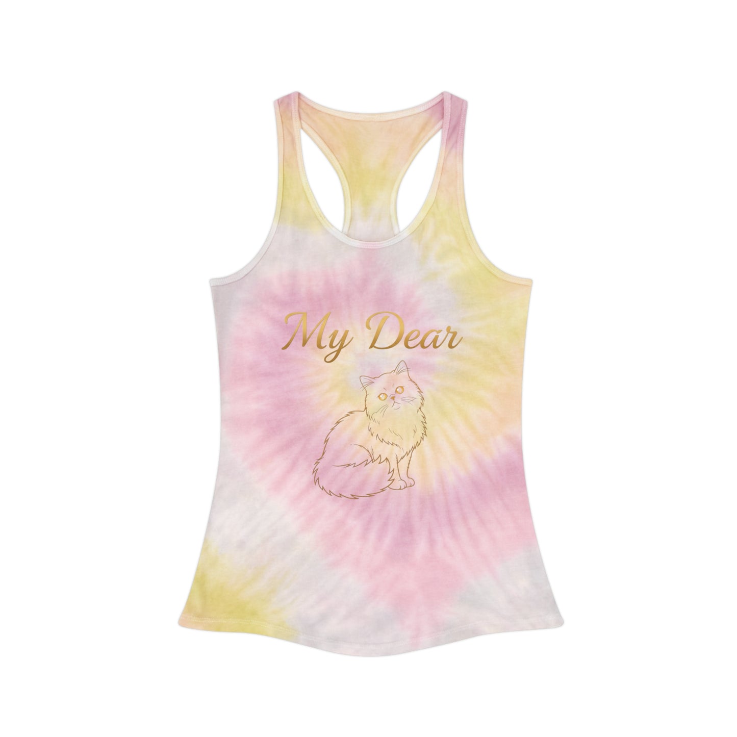 My Dear Cat Tie Dye Women's Racerback Tank Top