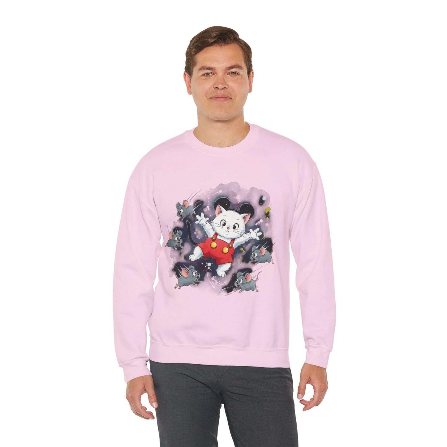 Watercolor Cat painting Unisex Crewneck Sweatshirt style 2