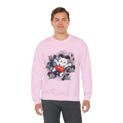 Watercolor Cat painting Unisex Crewneck Sweatshirt style 2