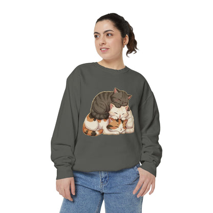 3 Cute Sleeping Cats Cozy Graphic Unisex Crewneck Sweatshirt style 3
