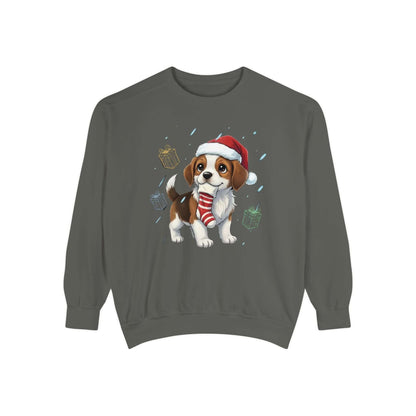 Puppy wait for Christmas presents Unisex Crewneck Sweatshirt style 6