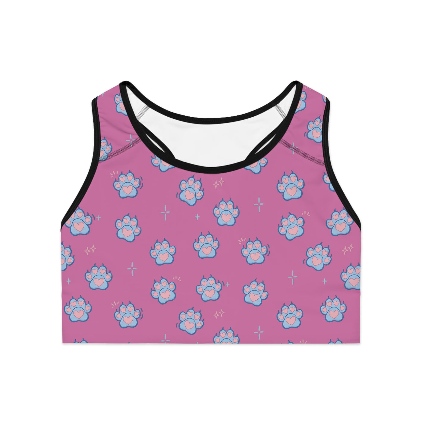 Dog Paw Print style 3 Sports Bra, Activewear for Dog Lovers, Workout Top, Fitness Apparel, Pet Lover Gift