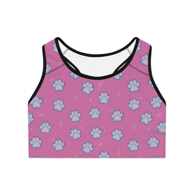 Dog Paw Print style 3 Sports Bra, Activewear for Dog Lovers, Workout Top, Fitness Apparel, Pet Lover Gift