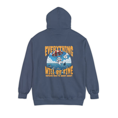 Everything Will Be Fine - Cartoon Cat Graphic Unisex Pullover Hoodie