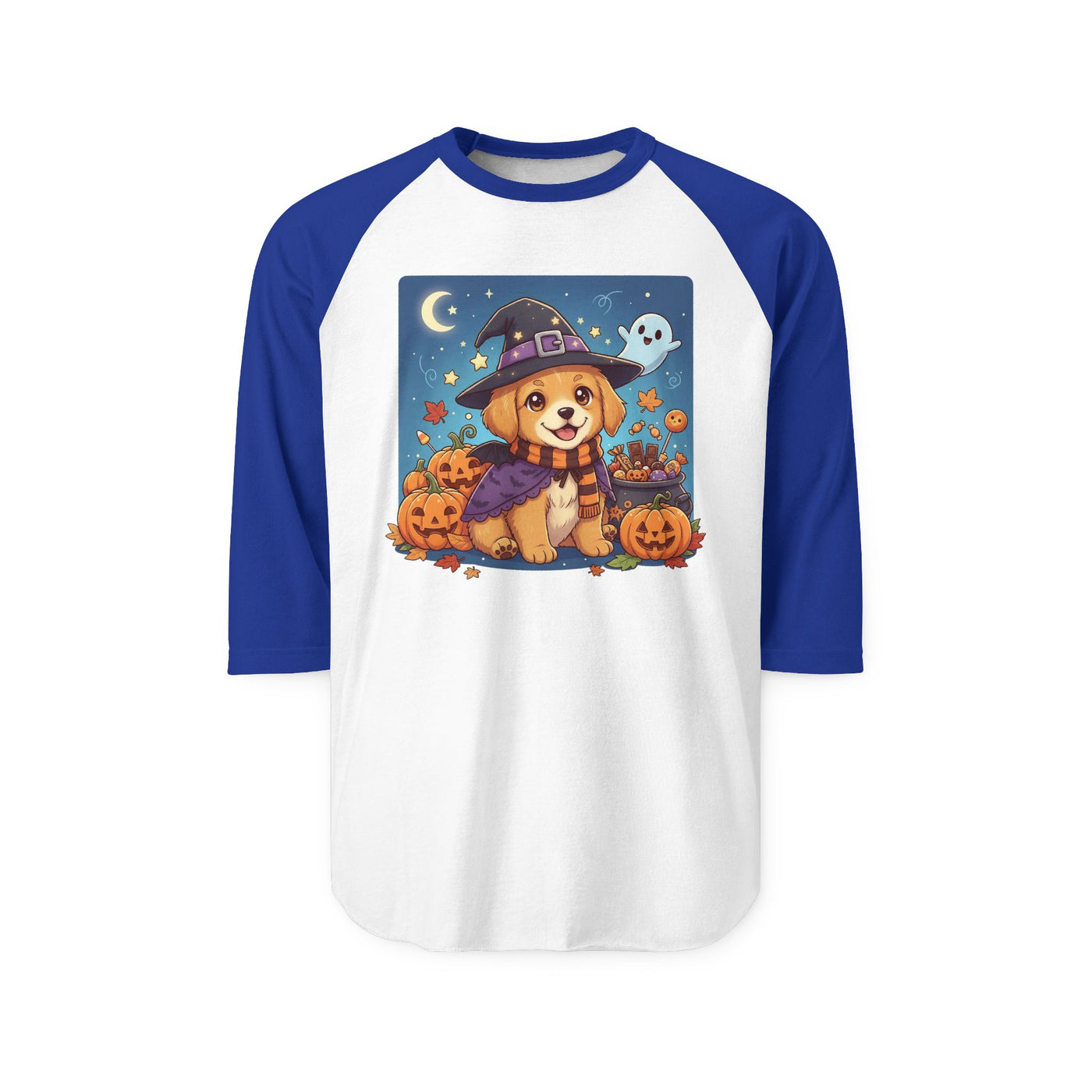 Halloween cute puppy anime style 6 Raglan Shirt, Cute Pet Shirt, Fall Apparel, Unisex Halloween Outfit, Gift for Dog Lovers, Spooky Season Tee